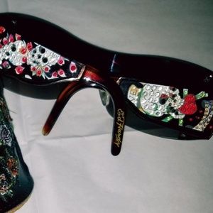 Authentic Ed Hardy  "Cocoa" Swarovski Sunglasses